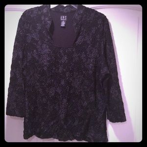 Black crepe textured top